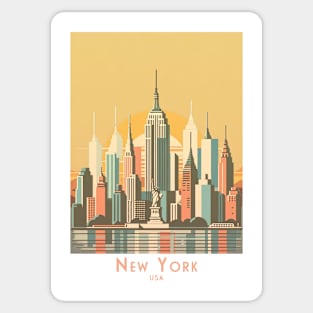 Metropolitan Glow - New York Skyline Poster Sticker